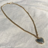 Chubby Heart And Classic Chain Necklace Set
