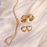 Kaia Heart and Curve Earrings Set