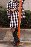 Reversible check rap skirt