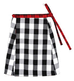 Reversible check rap skirt