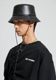 Leather bucket hat