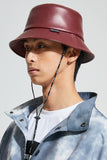 Leather bucket hat