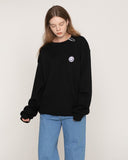 Smile Drawing Purple Embroidery Clip Sweatshirt