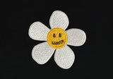 Flower Dot Embroidery White Clip Short Sleeve Tee