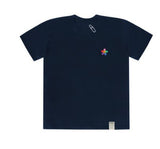 Rainbow Flower Embroidery White Clip Tee