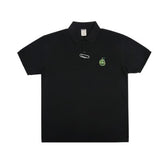 Green Apple Embroidery White Clip Pique T-shirt