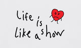 Drawing Heart Life Logo White Clip Tee