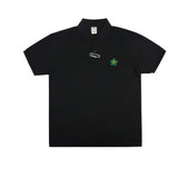 Green Flower Dot Embroidery Clip Pique T-shirt