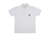 Dot Board Embroidery White Clip Pique T-shirt