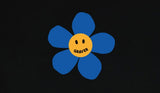 Blue Flower Dot Smile Logo White Clip Tee