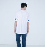 Elbow Drawing Smile White Clip Short Sleeve Tee