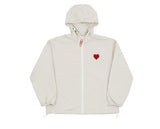 Heart Smile Embroidery Red Clip Windbreaker