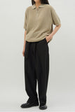 Linen Zip-up Fisherman Knit