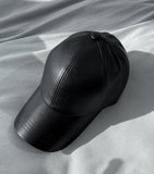 Leather ball cap