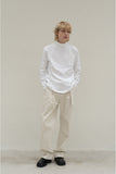 Ecru Cotton Belted Trousers