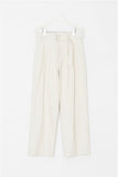 Ecru Cotton Belted Trousers