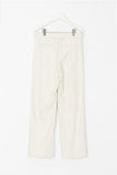 Ecru Cotton Belted Trousers