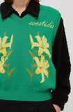flower knit vest