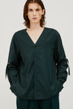 slit v-neck shirt