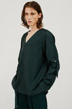 slit v-neck shirt