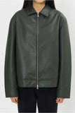 Plain Zipper Leather Jacket