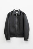 Plain Zipper Leather Jacket