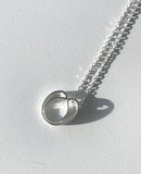Silver round ring necklace