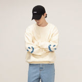 [UNISEX] Elbow Multi Flower Drawing Smile Sweatshirt