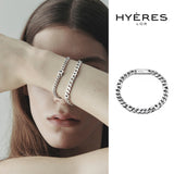 Heriter silver curve emblem bracelet M