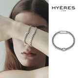 Heriter silver curve emblem bracelet S