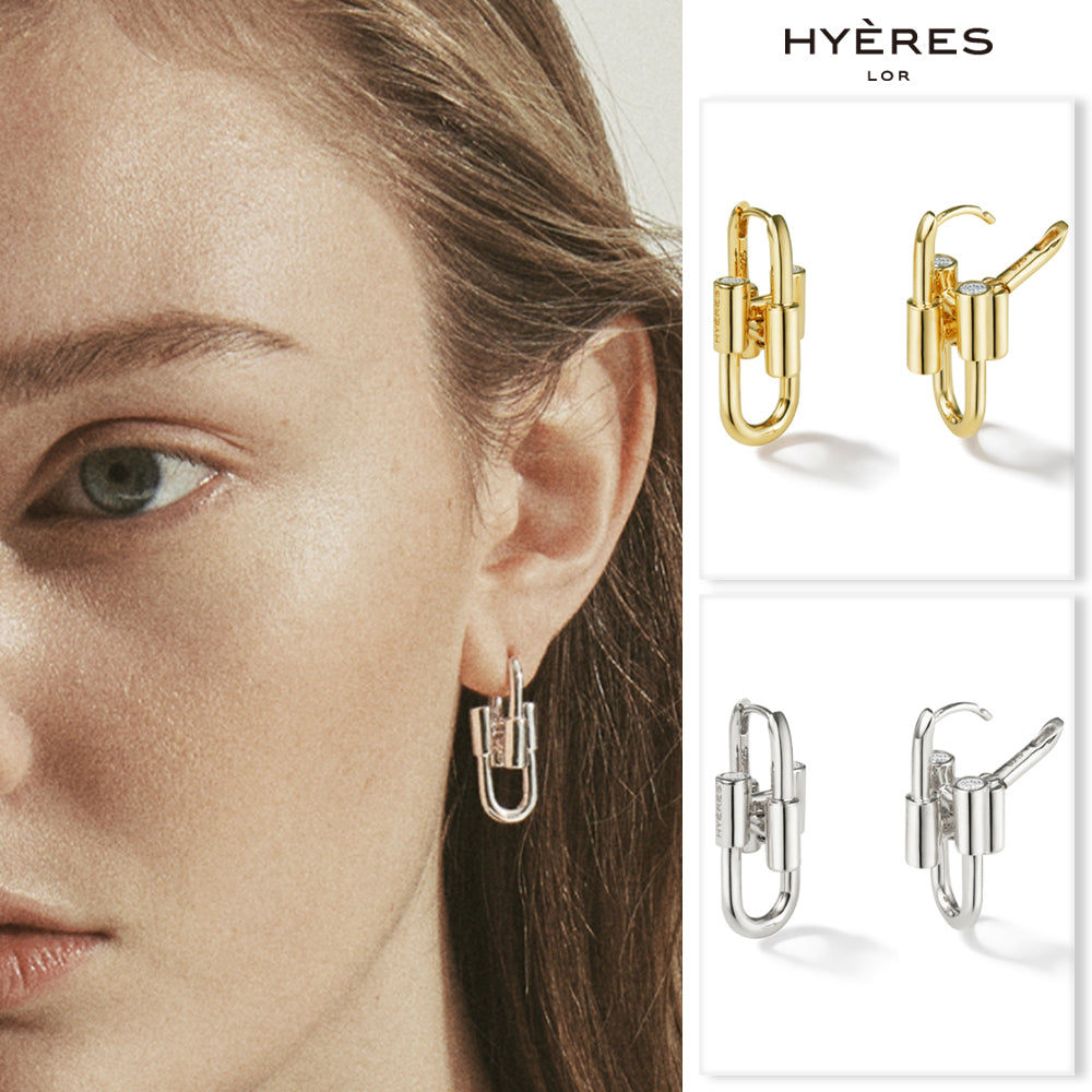 HYÈRES LOR (イエールロール ) - H Edition Silver dual H earring M