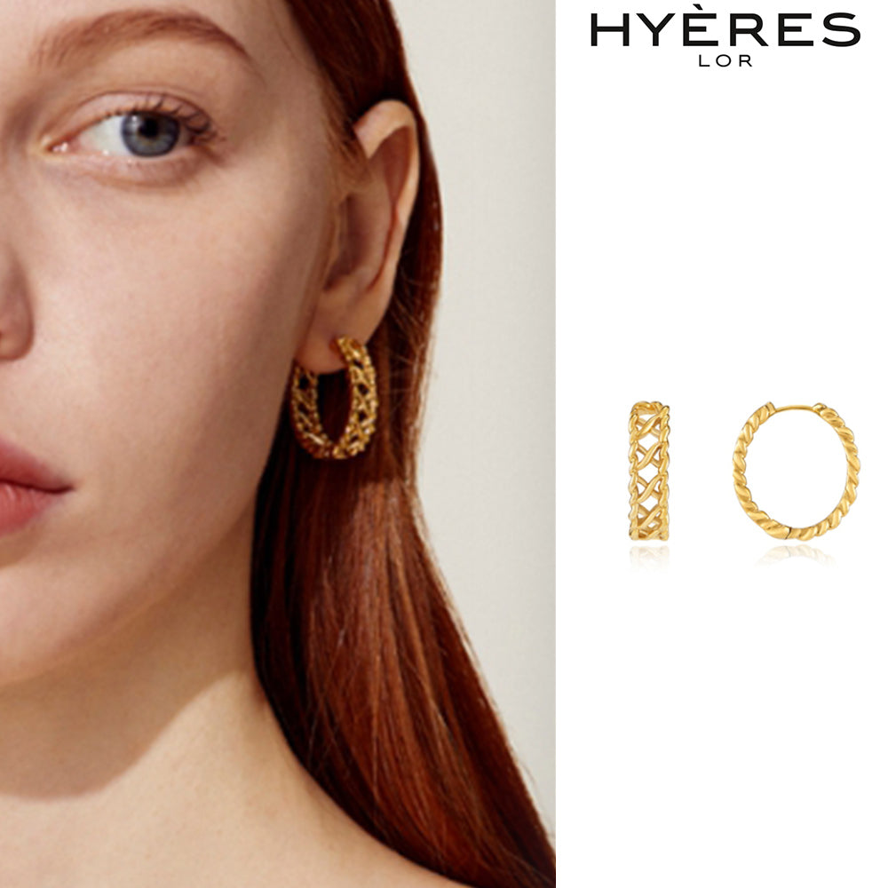 HYÈRES LOR (イエールロール ) - Remidi Rattan Hoop SV(Y) Earring M