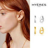 Heriter silver curve emblem earring S